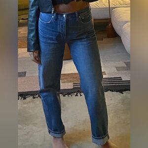 madewell medium wash straight leg Jean